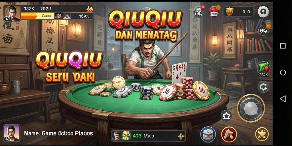 Tampilan gameplay QiuQiu yang seru dan menantang di 33ZK.