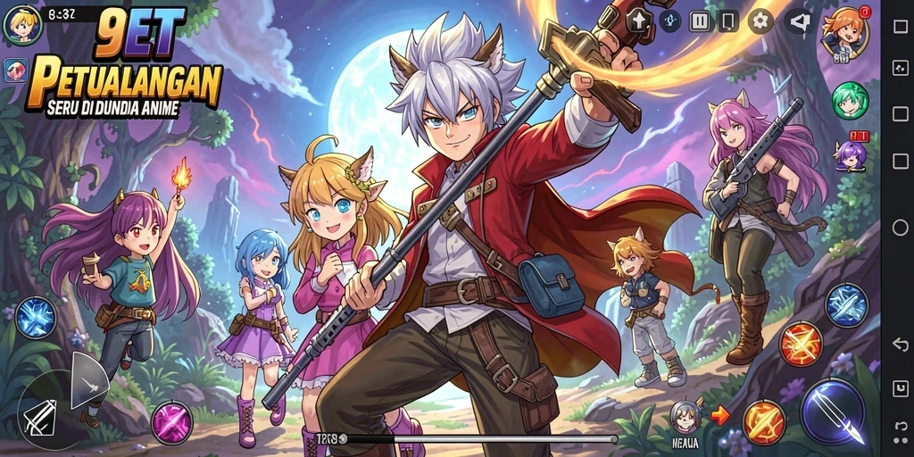 Tampilan gameplay menarik dari 9ET yang penuh karakter Anime.