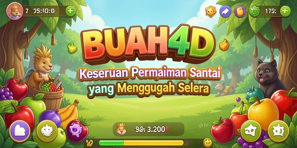 Menampilkan vibrant gameplay BUAH4D dengan buah-buahan berwarna-warni.