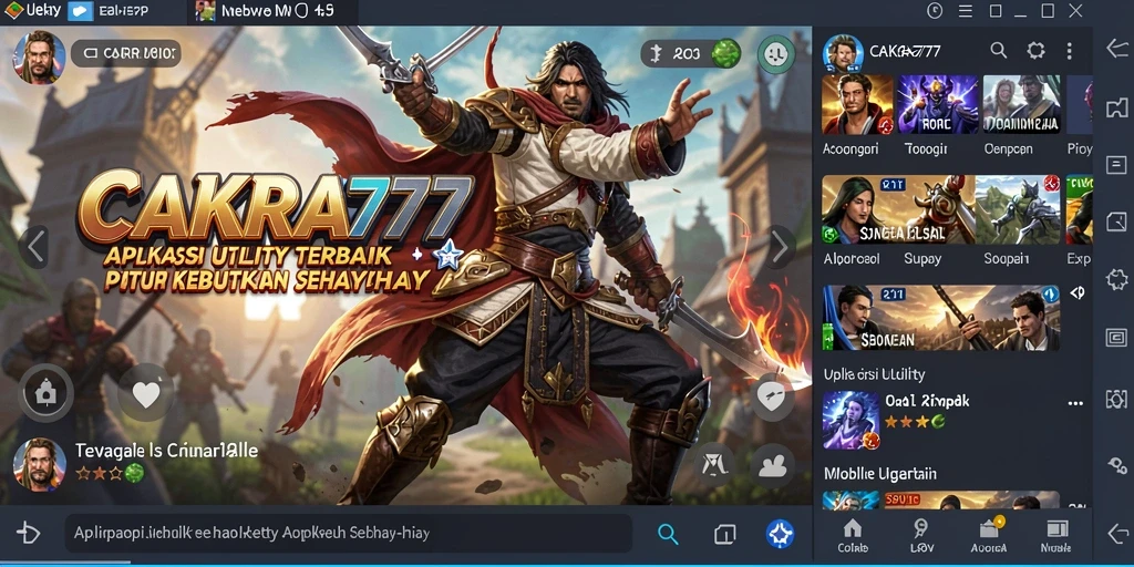 Tampilan antarmuka aplikasi CAKRA777 yang ramah pengguna.