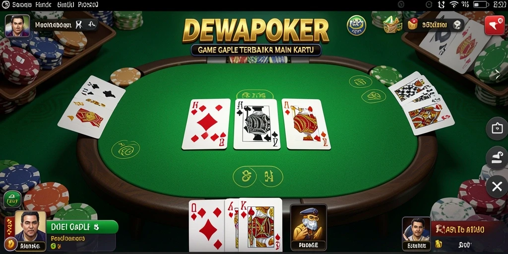 Tampilan gameplay seru DEWAPOKER dalam permainan Gaple.