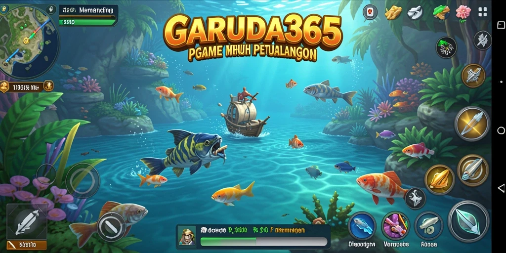 Tampilan gameplay GARUDA365 yang memukau dengan aksi memancing seru.