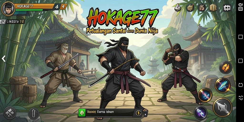 Tampilan gameplay yang menarik dari HOKAGE77 dengan aksi ninja seru.