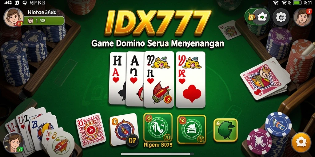 Screenshot gameplay <strong>IDX777</strong> menampilkan aksi seru permainan Domino.