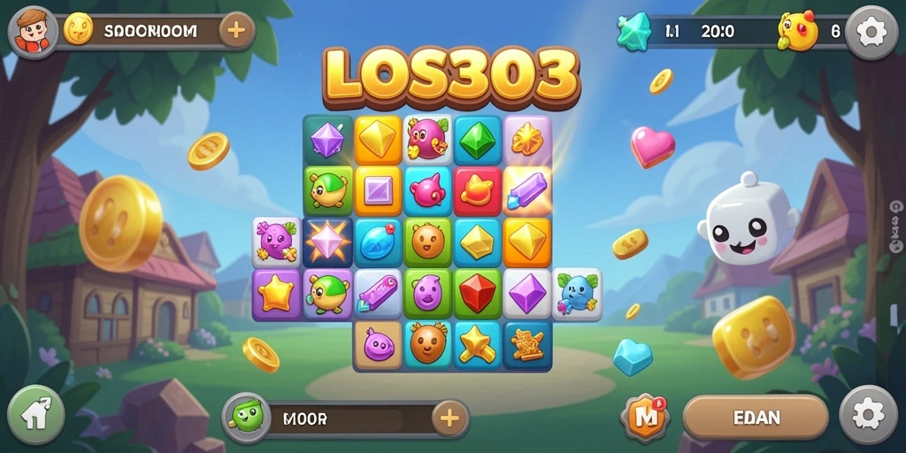 Screenshot <strong>LOS303</strong> menampilkan gameplay seru Match-3.