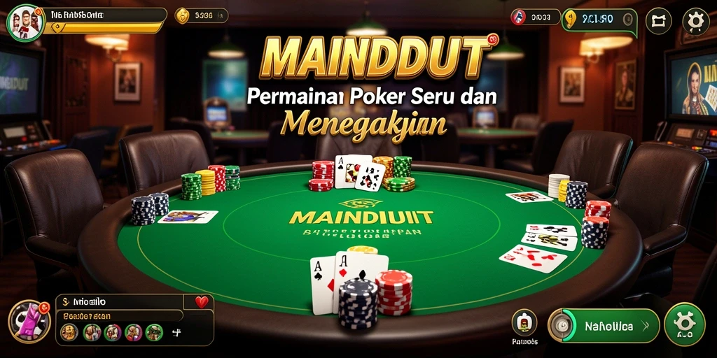 Tangkapan layar gameplay poker yang mendebarkan di MAINDUIT.