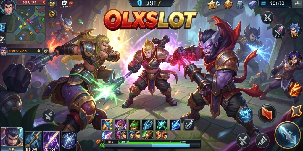 Gambaran gameplay MOBA yang intens dan mendebarkan.