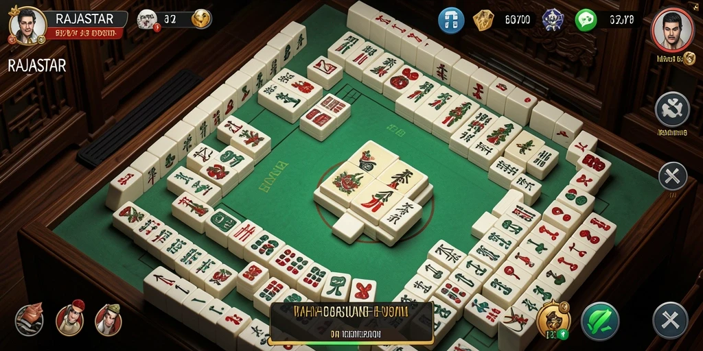 Tampilan gameplay seru di RAJASTAR dengan Mahjong yang menantang.