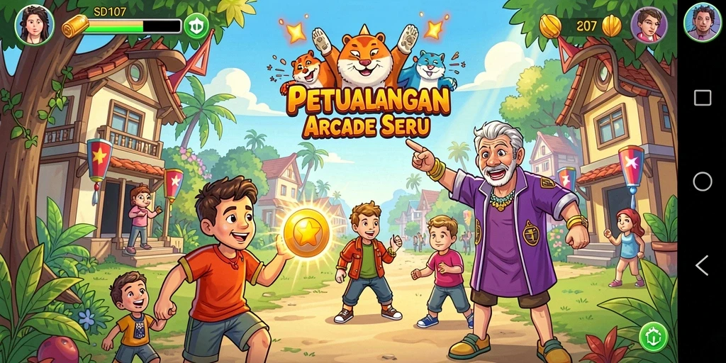 Tampilan gameplay seru dari SD107 yang penuh aksi.