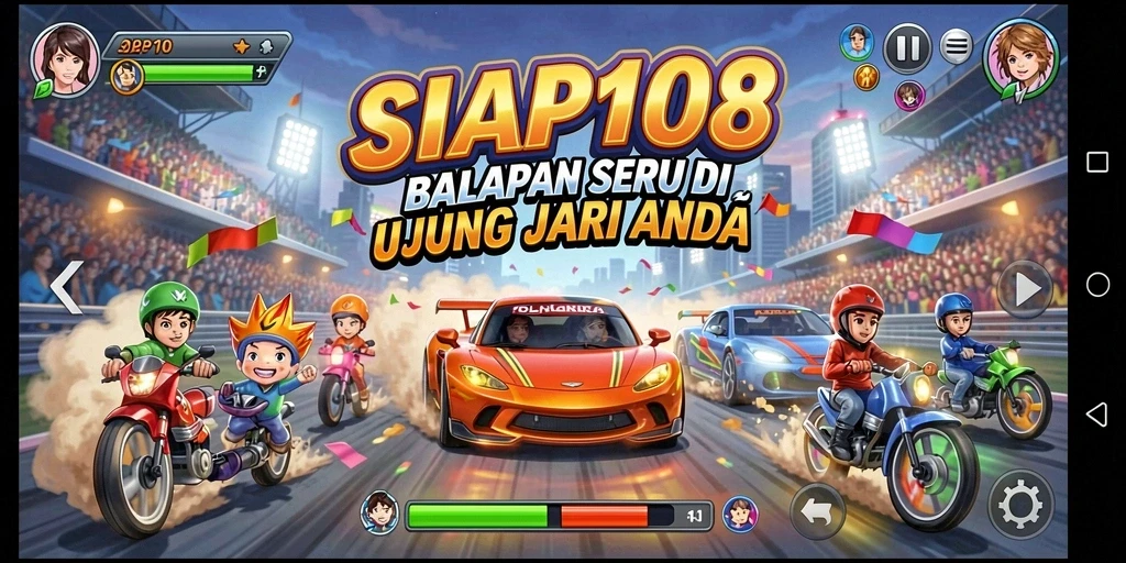 Tampilan gameplay racing yang mendebarkan di SIAP108.