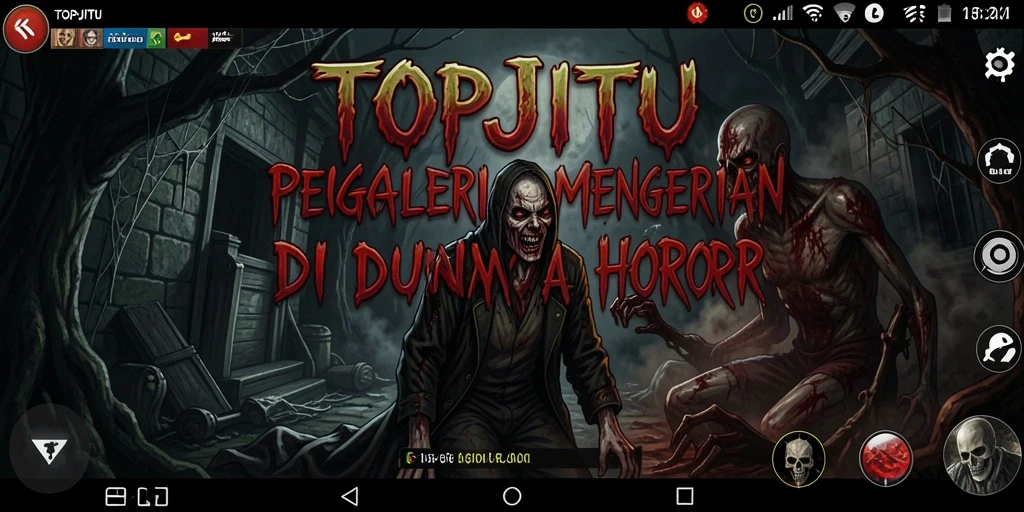 Tangkapan layar gameplay yang menegangkan di dunia horor TOPJITU.