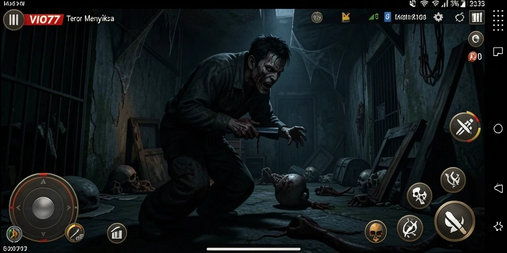 Gameplay menyeramkan di dalam kegelapan VIO77 yang penuh ketegangan.