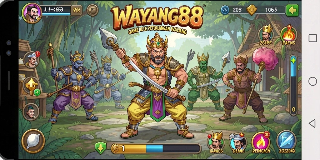 Tangkapan layar dari permainan WAYANG88 yang menunjukkan gameplay Idle yang menarik.
